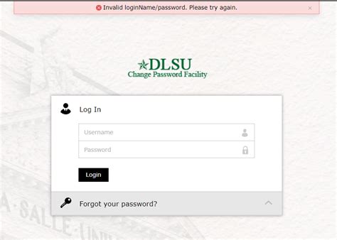 ovg dlsu|DLSU Change Password Facility.